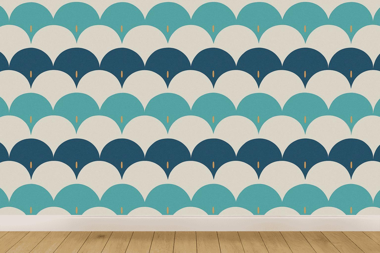 Scallop Arc Relay Pattern designer printed wallpapers