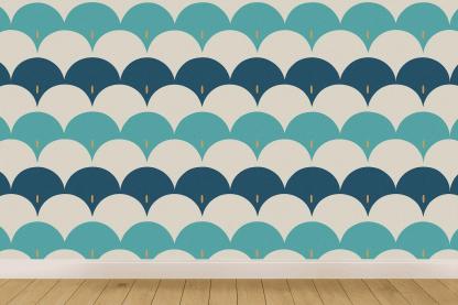 Scallop Arc Relay Pattern designer printed wallpapers