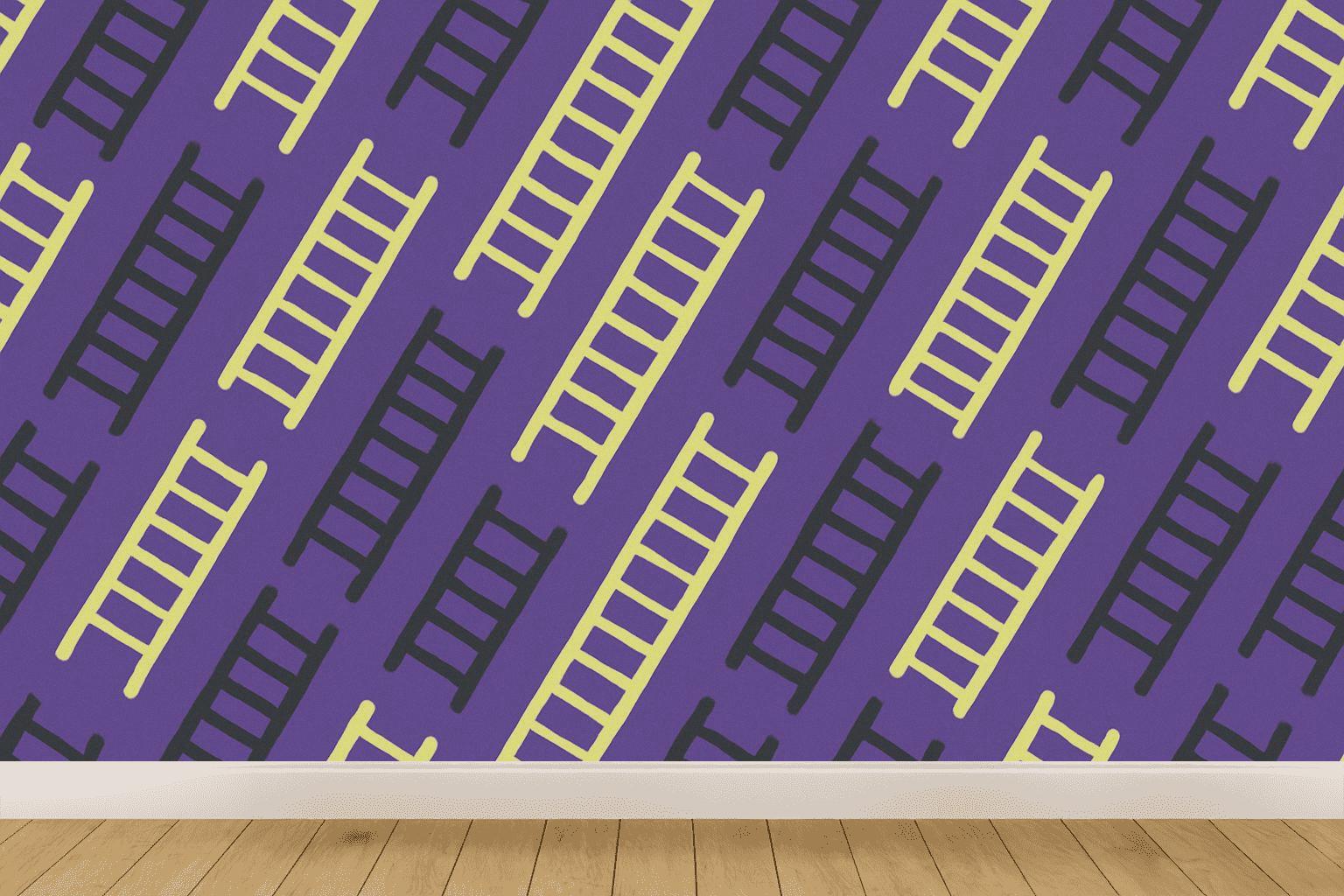 Diagonal Ladder Sweep designer printed wallpapers