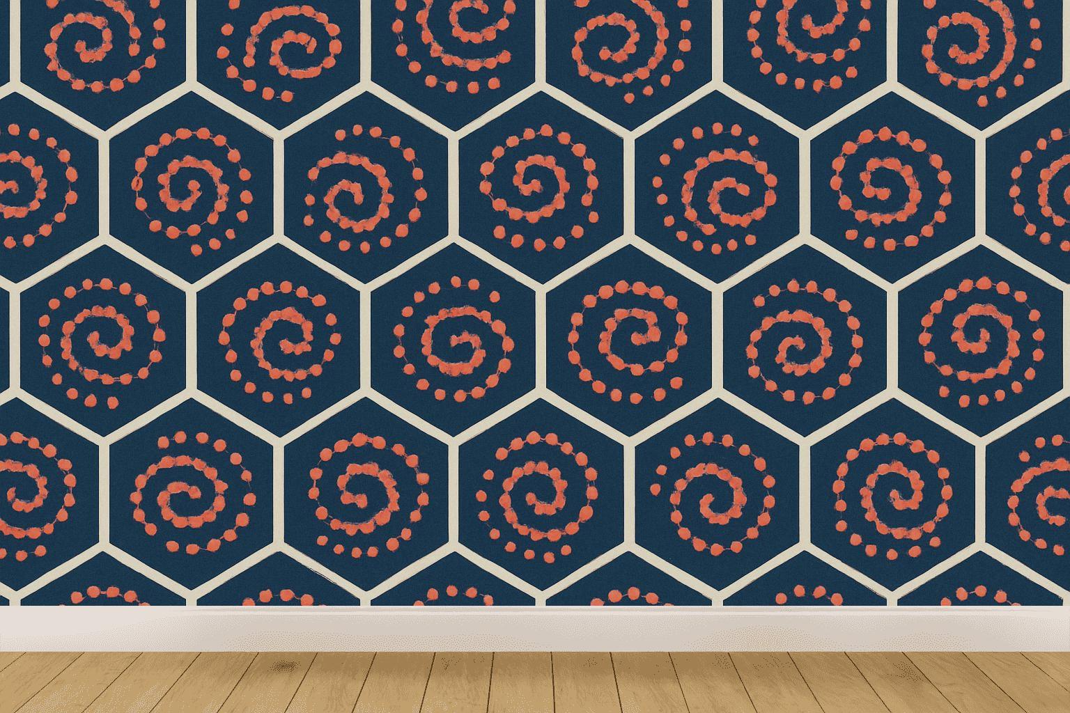 Hex Coil Stitch Matrix wallpapers for interior design