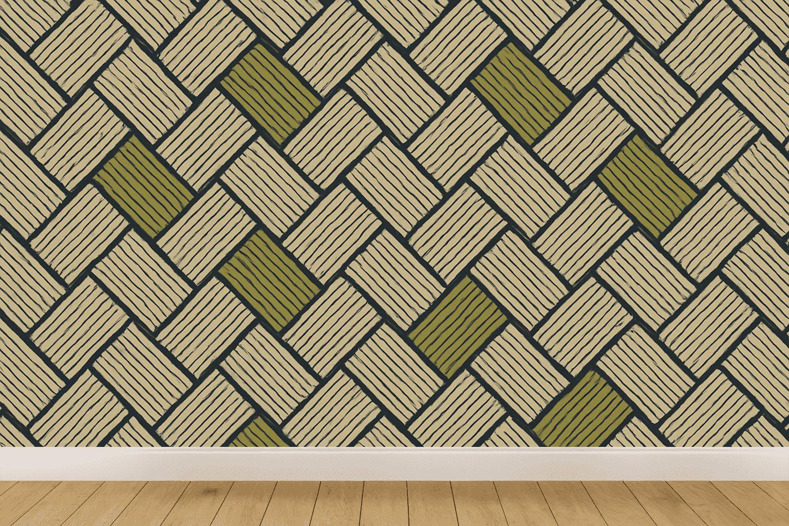 Herringbone Ribbon Overprint wallpapers for interior design