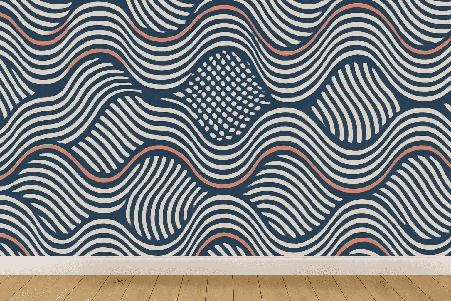 Moire Ribbon Interference personalized wall coverings