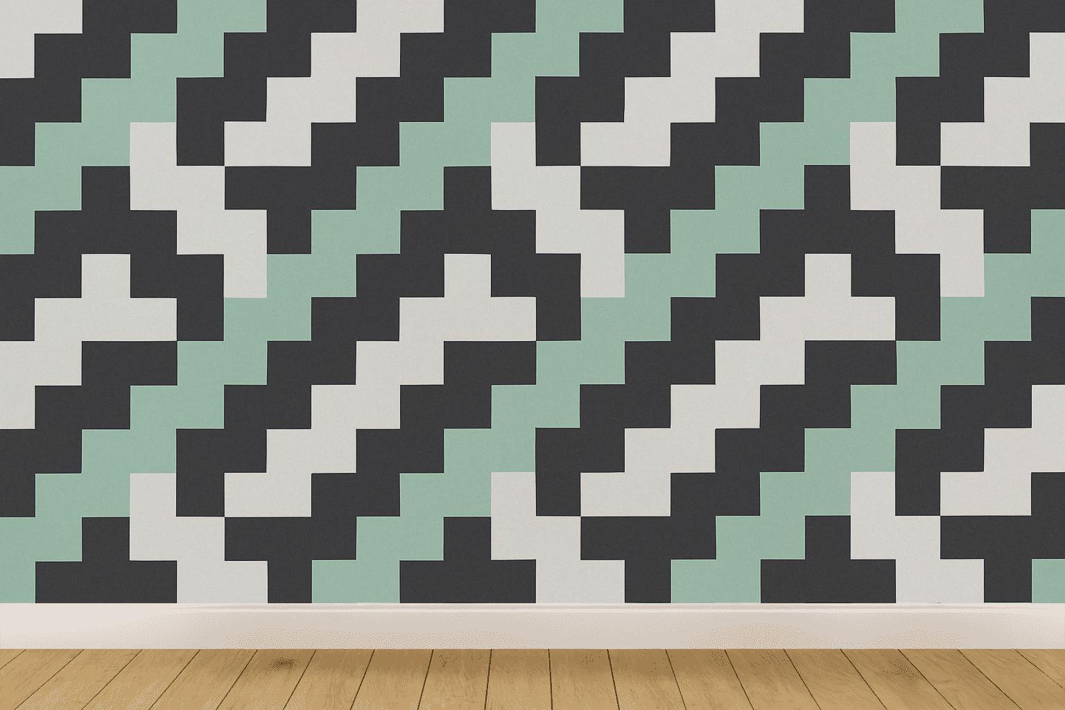 Stepped Pixel Stair Weave personalized wall coverings