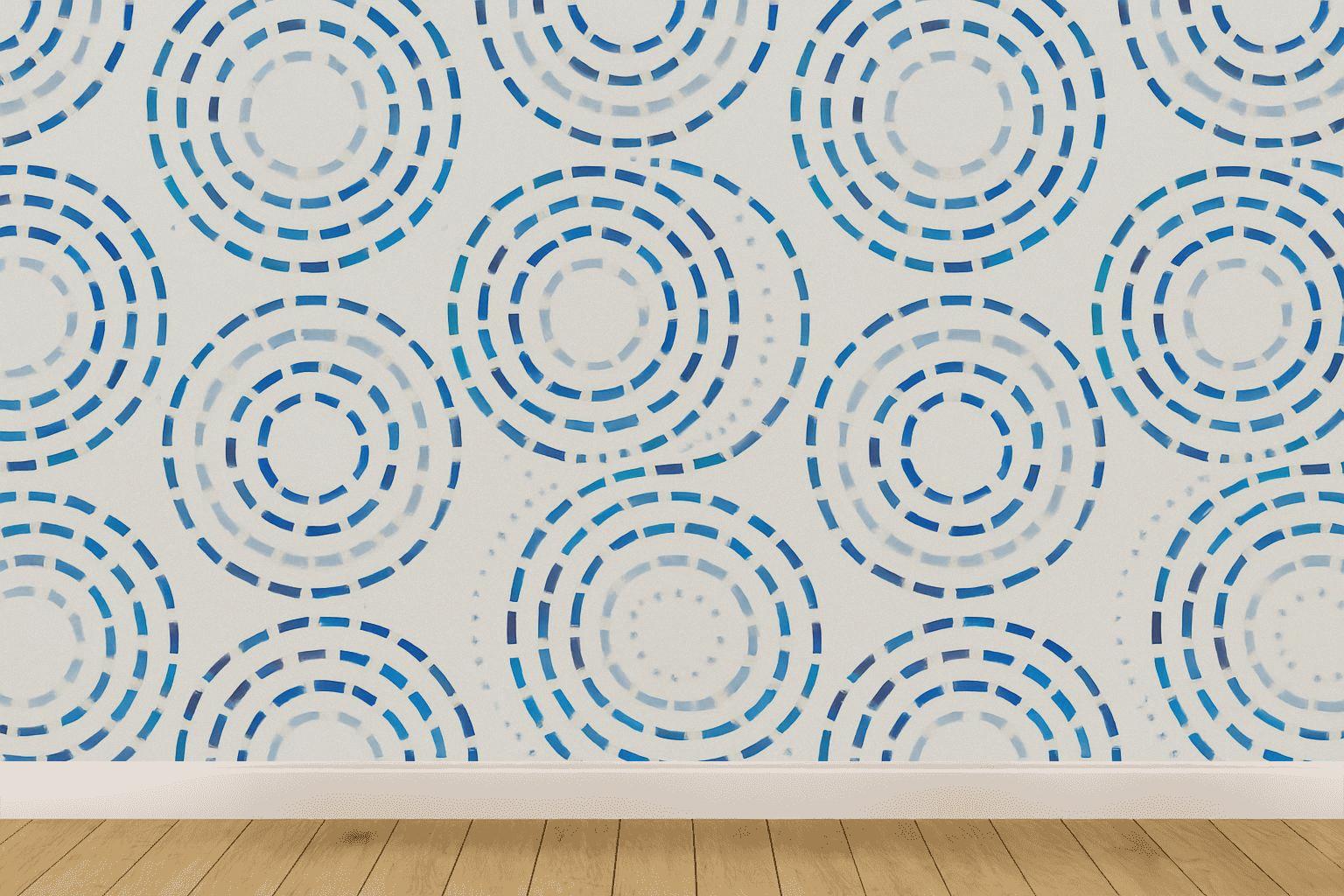 Concentric Dash Orbit Field personalized wall coverings