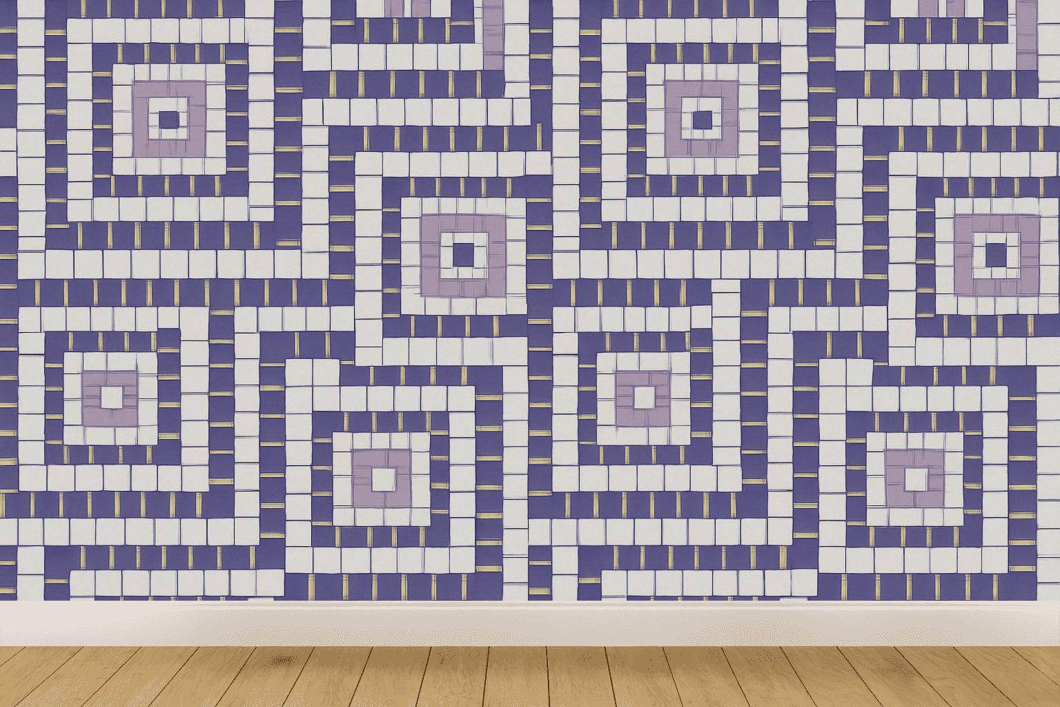 Concentric Track Step Mosaic wallpapers for interior design