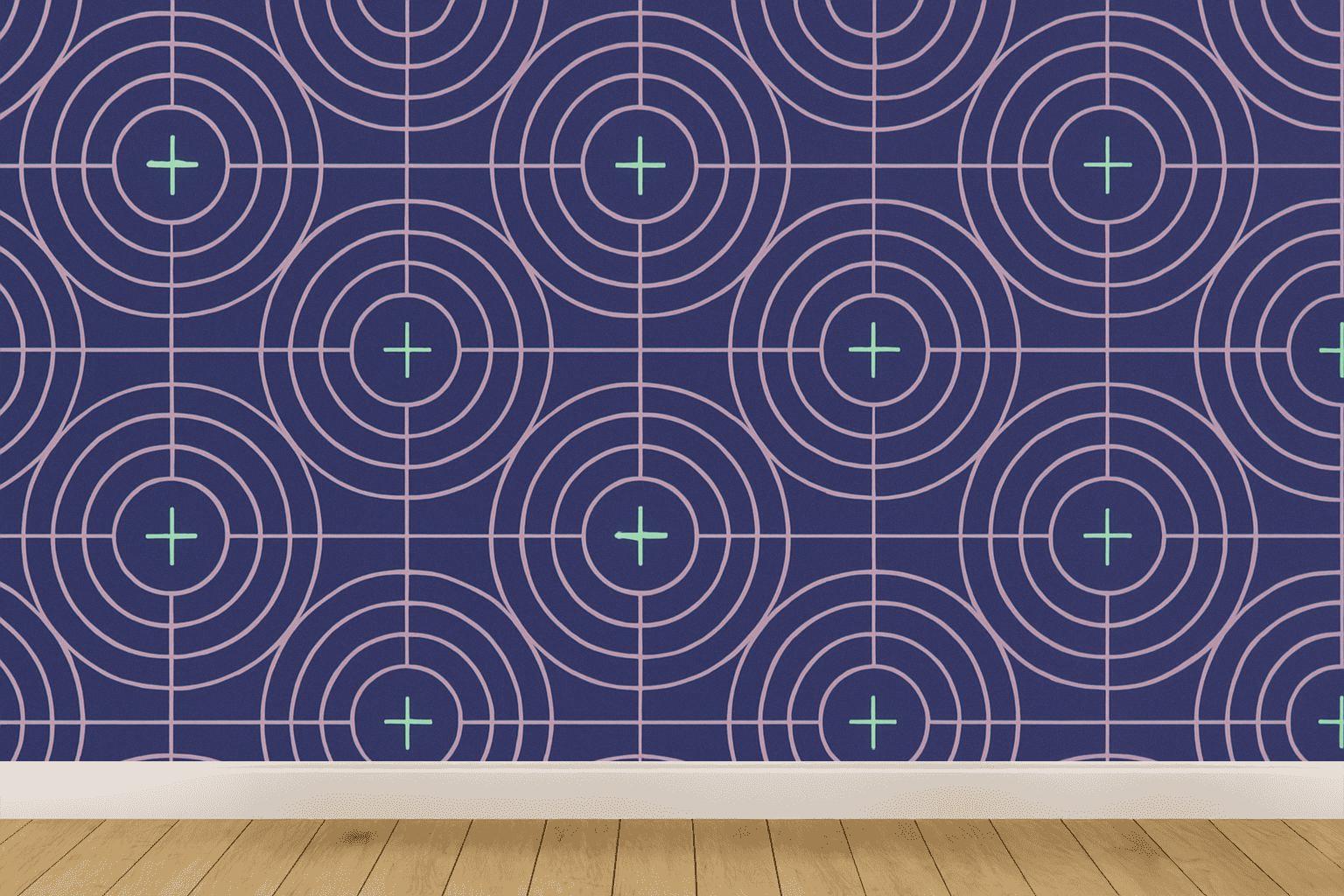 Concentric Ring Register Tiles decorative wall murals