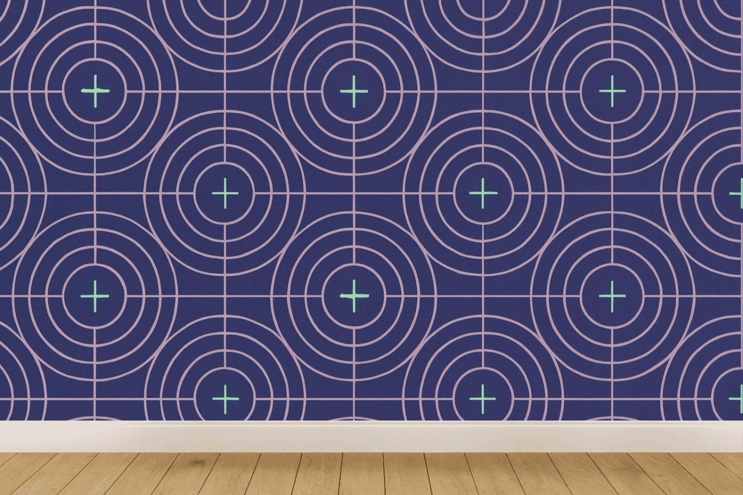 Concentric Ring Register Tiles decorative wall murals