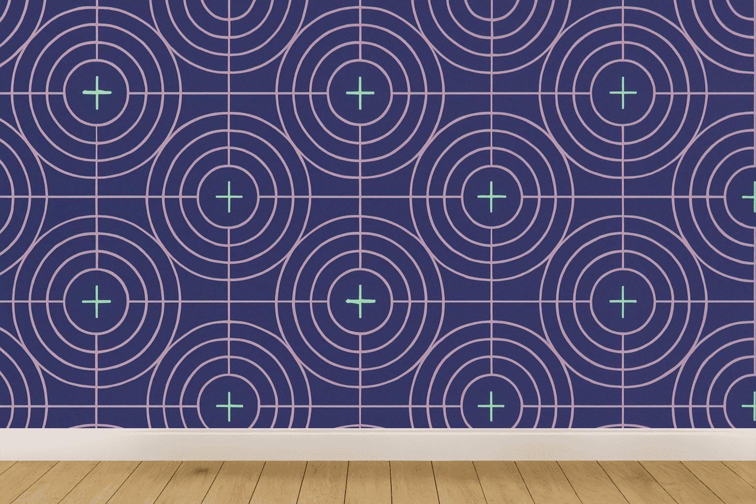 Concentric Ring Register Tiles decorative wall murals