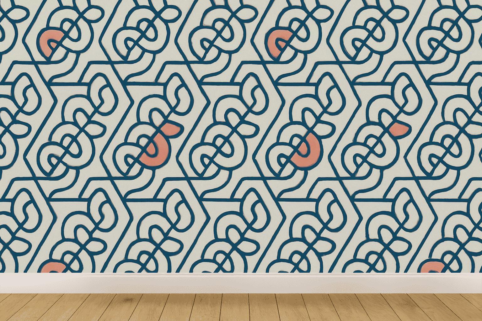 Hex Knotline Relay designer printed wallpapers