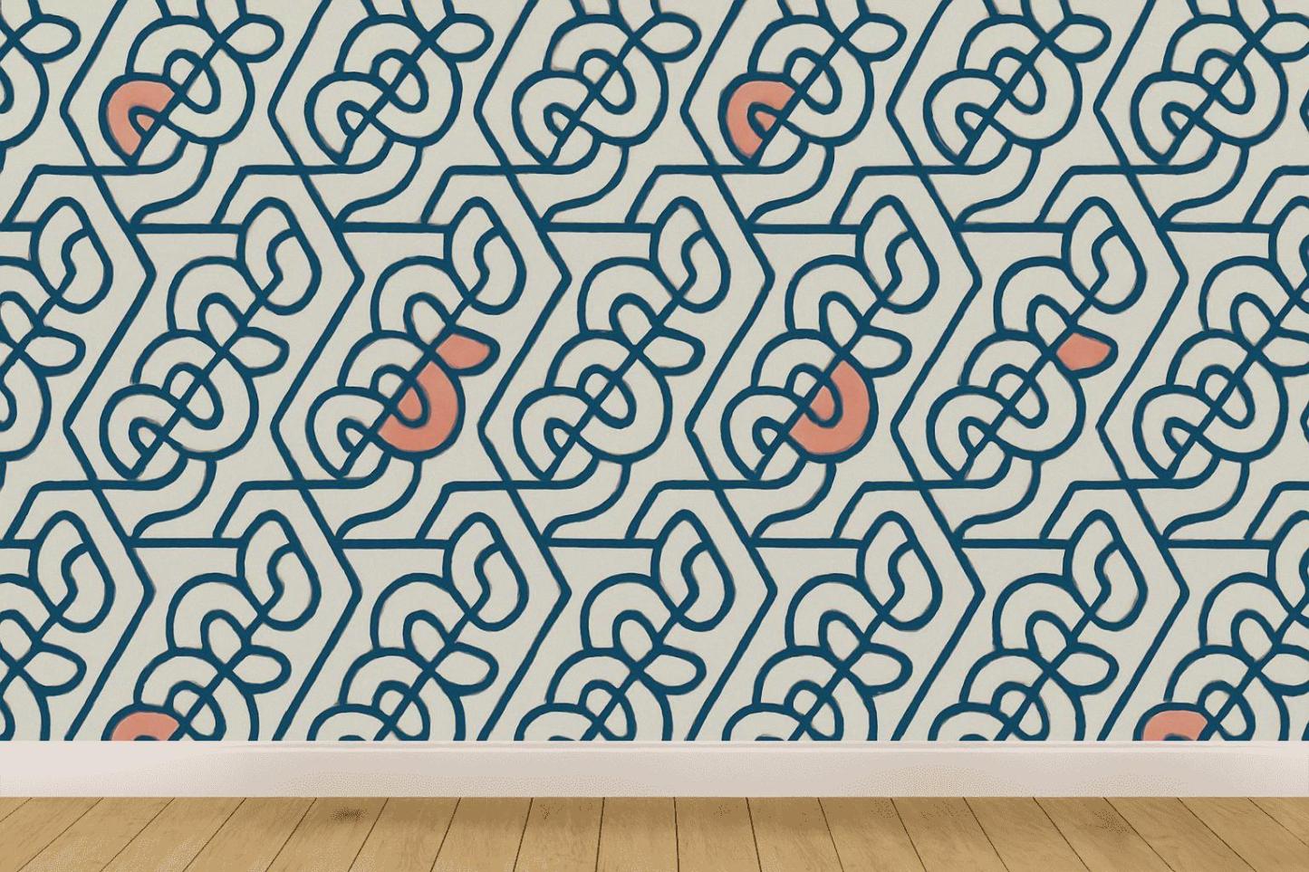 Hex Knotline Relay designer printed wallpapers