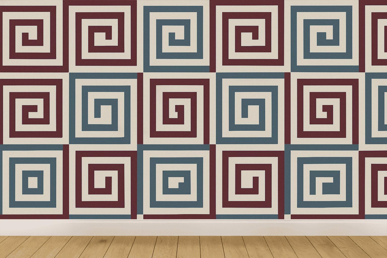 Recursive Corner Step Quilt wallpapers for interior design