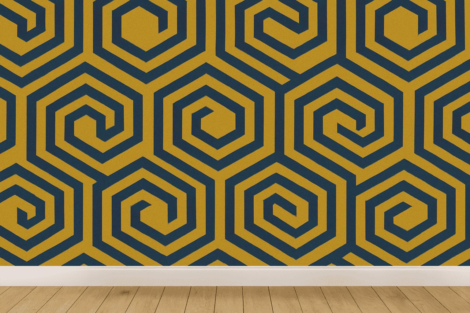 Hex Echo Stepfield personalized wall coverings