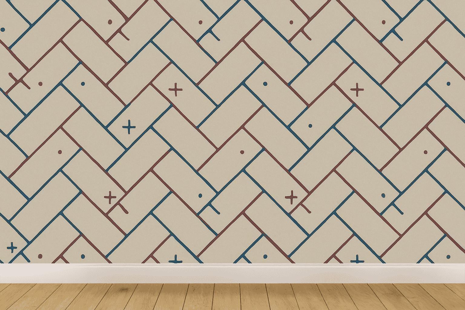 Lunar Node Herringbone Tiles unique pattern wallpapers