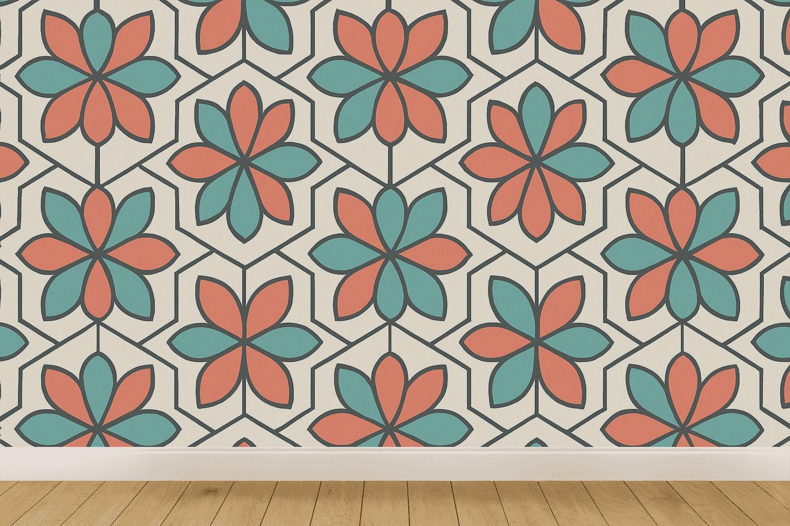 Hex Petal Modular Bloomgrid trendy peel wallpapers