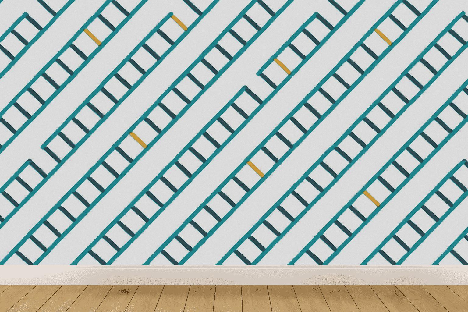 Diagonal Ladder Offset Registry personalized wall coverings