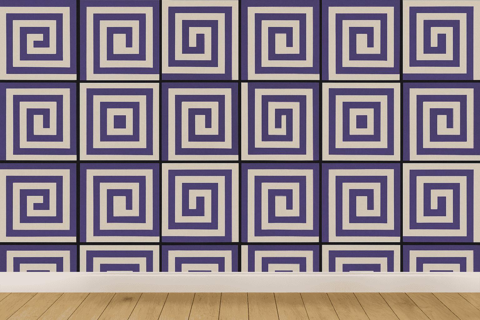 Nested Square Wave Quilt wallpapers for interior design