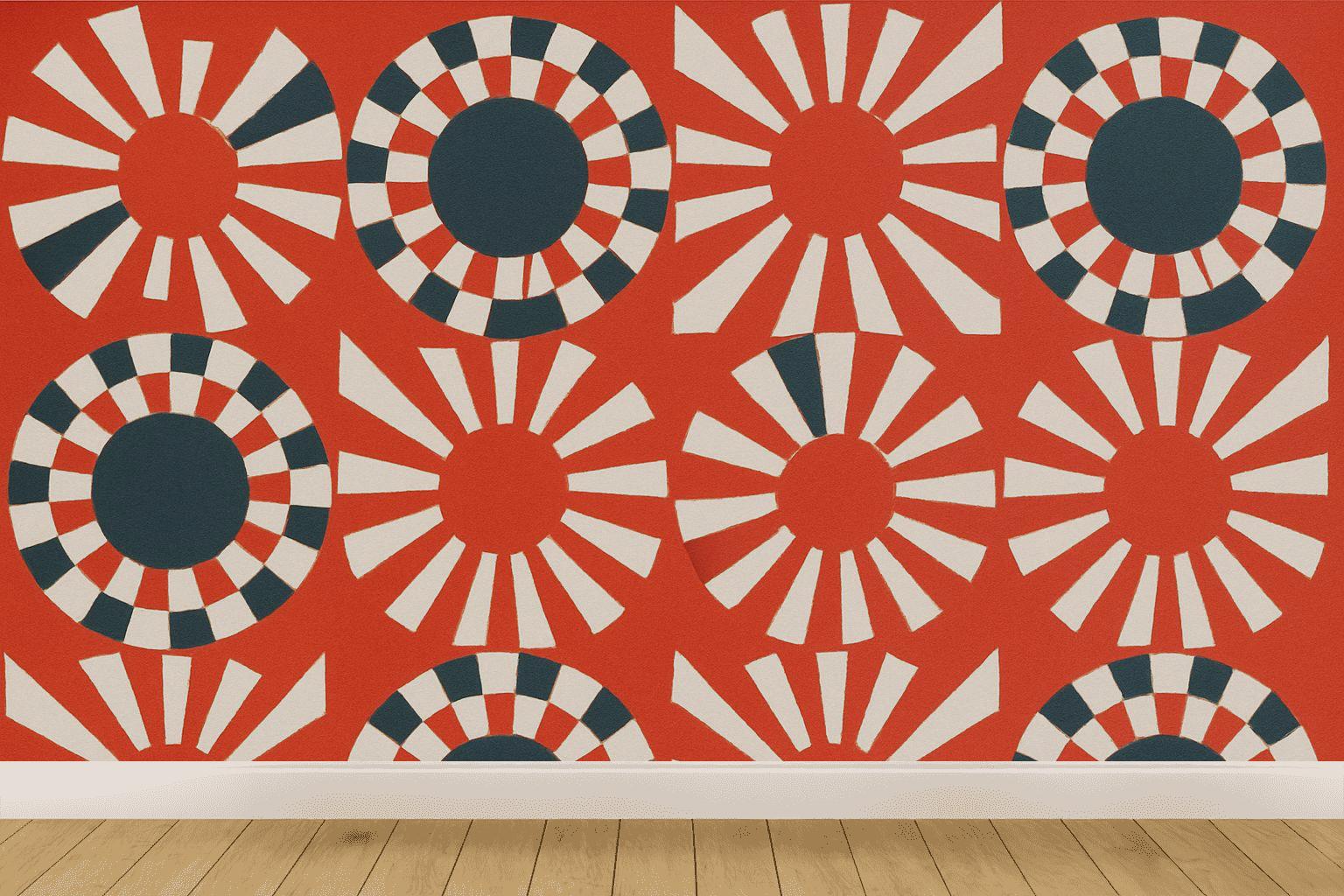 Radial Spoke Checkerburst wallpapers for interior design