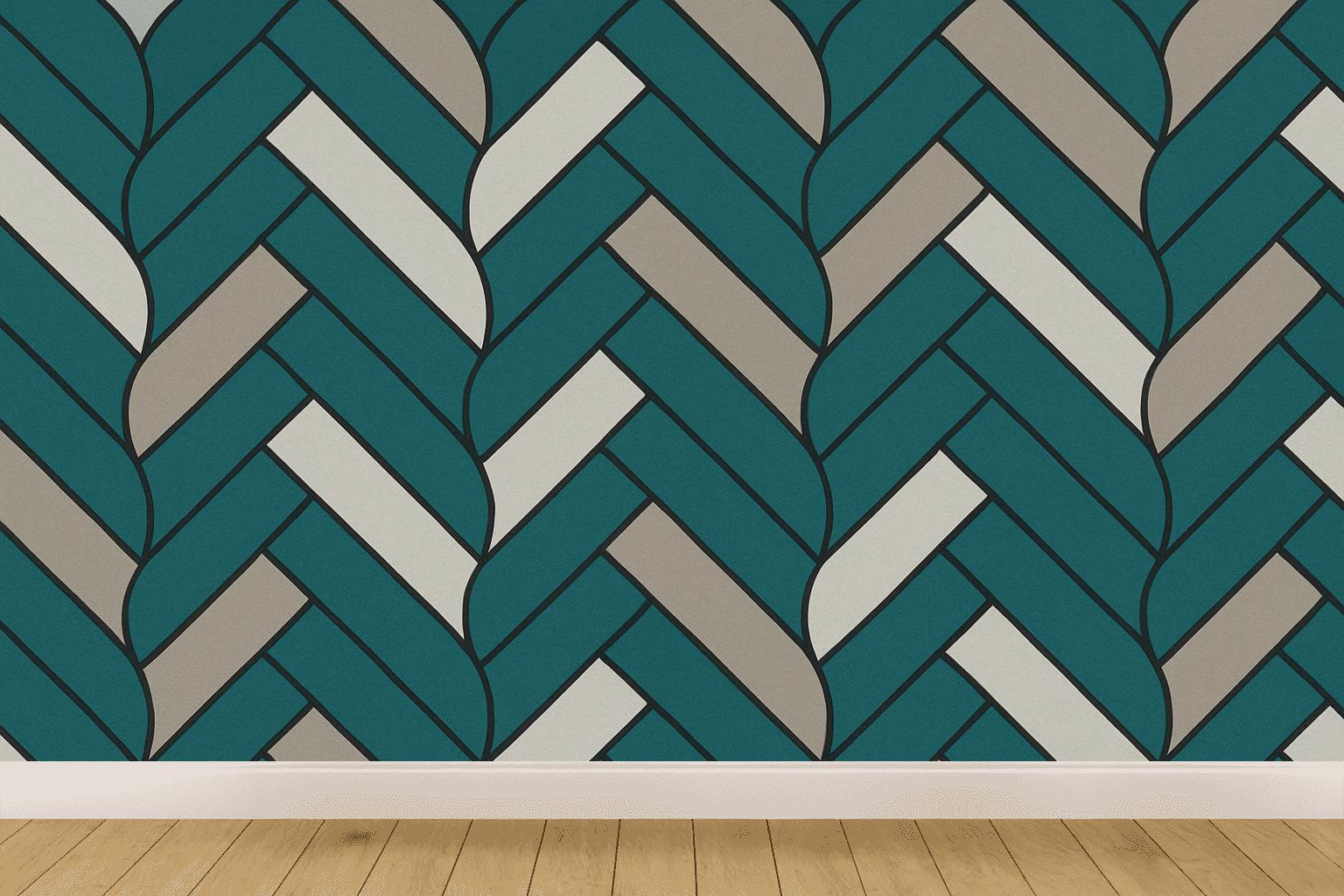 Herringbone Arc Stitch trendy peel wallpapers
