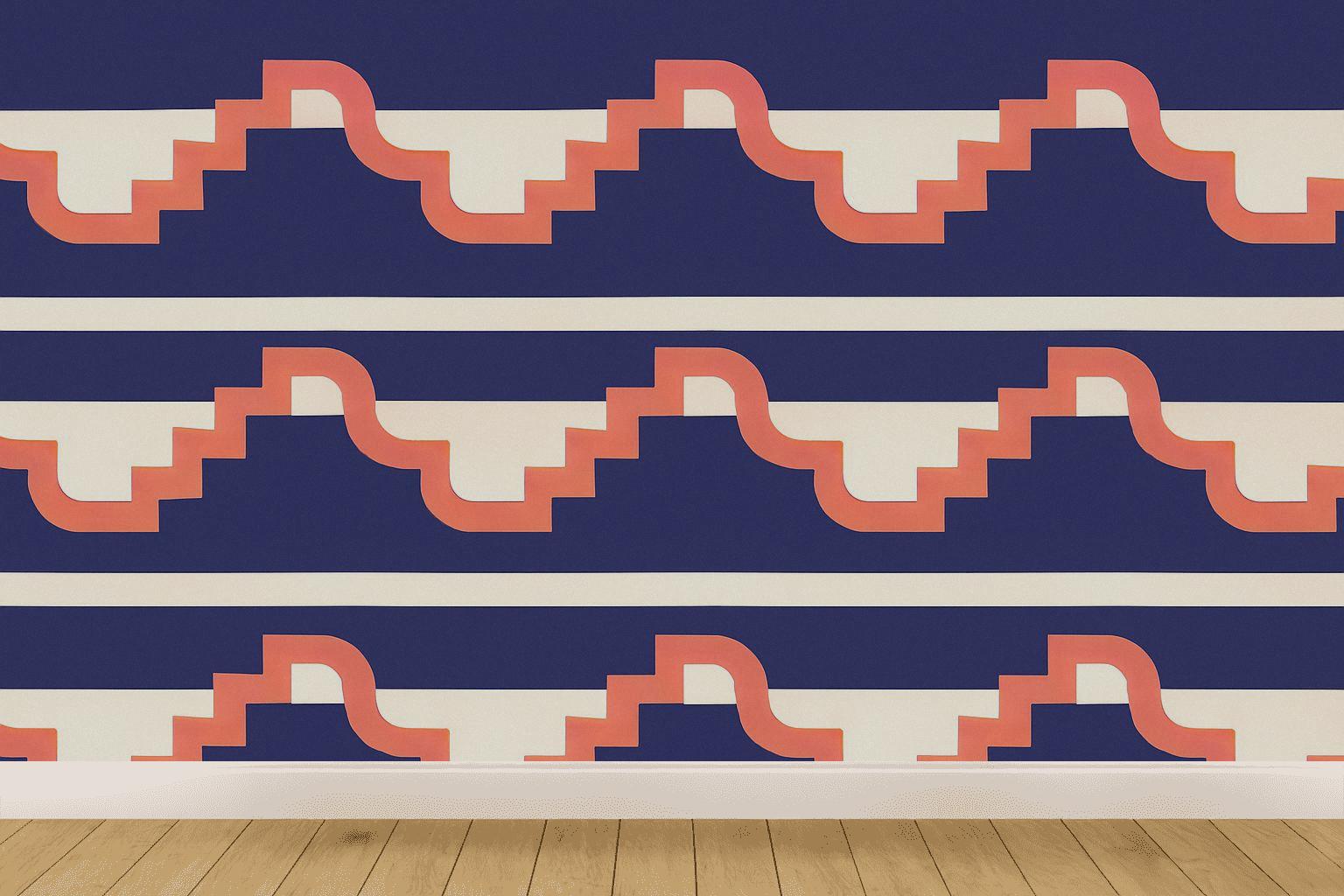 Banded Sine Staircase premium wall decorations