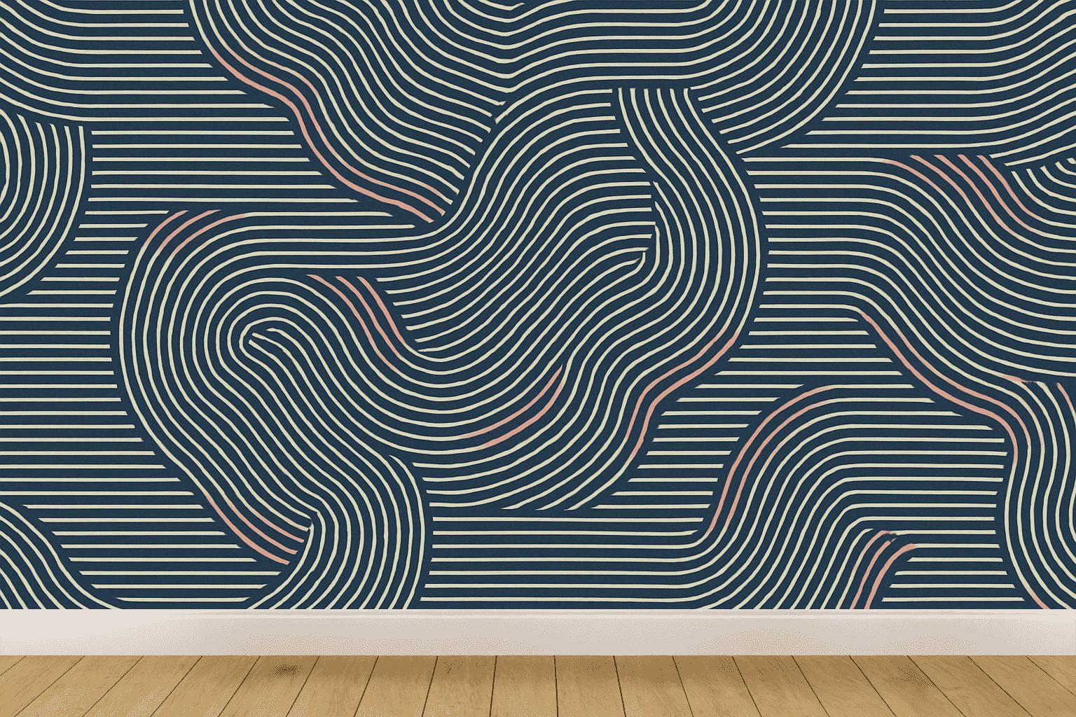Phase Shift Pinstripe Moire wallpapers for interior design