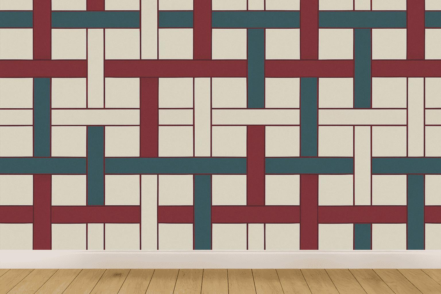 Interlaced Ribbon Grid Weave personalized wall coverings