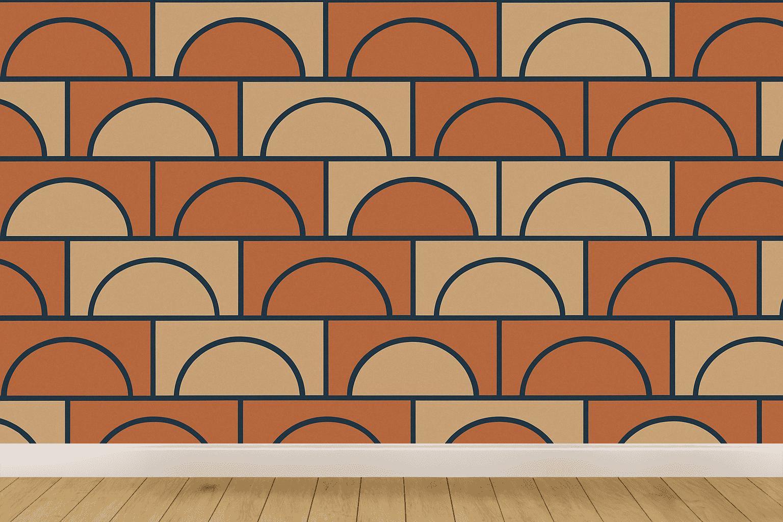 Staggered Arc Brickwork unique pattern wallpapers