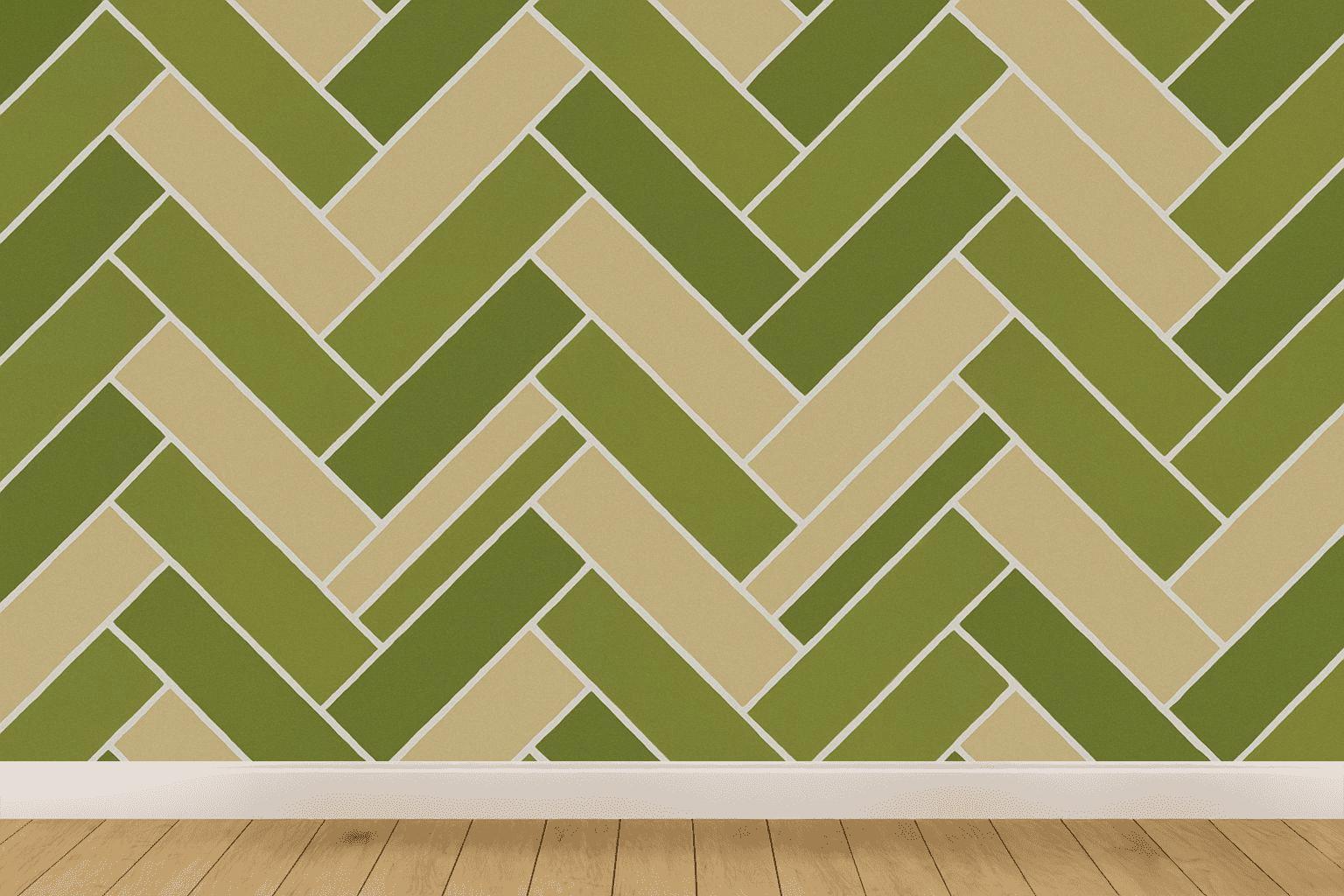 Herringbone Ribbon Switchback personalized wall coverings