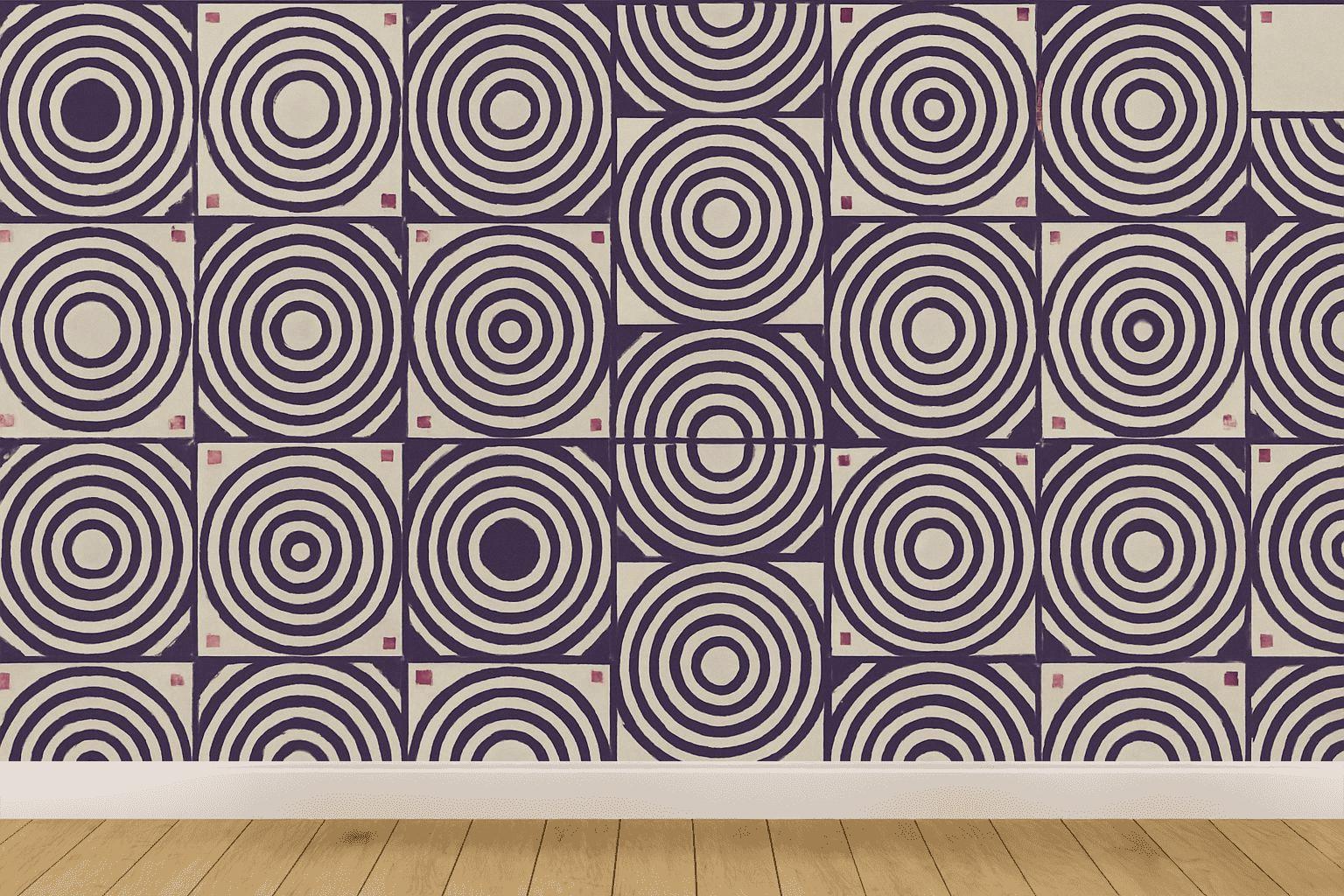Concentric Ring Register Tiles wallpapers for interior design