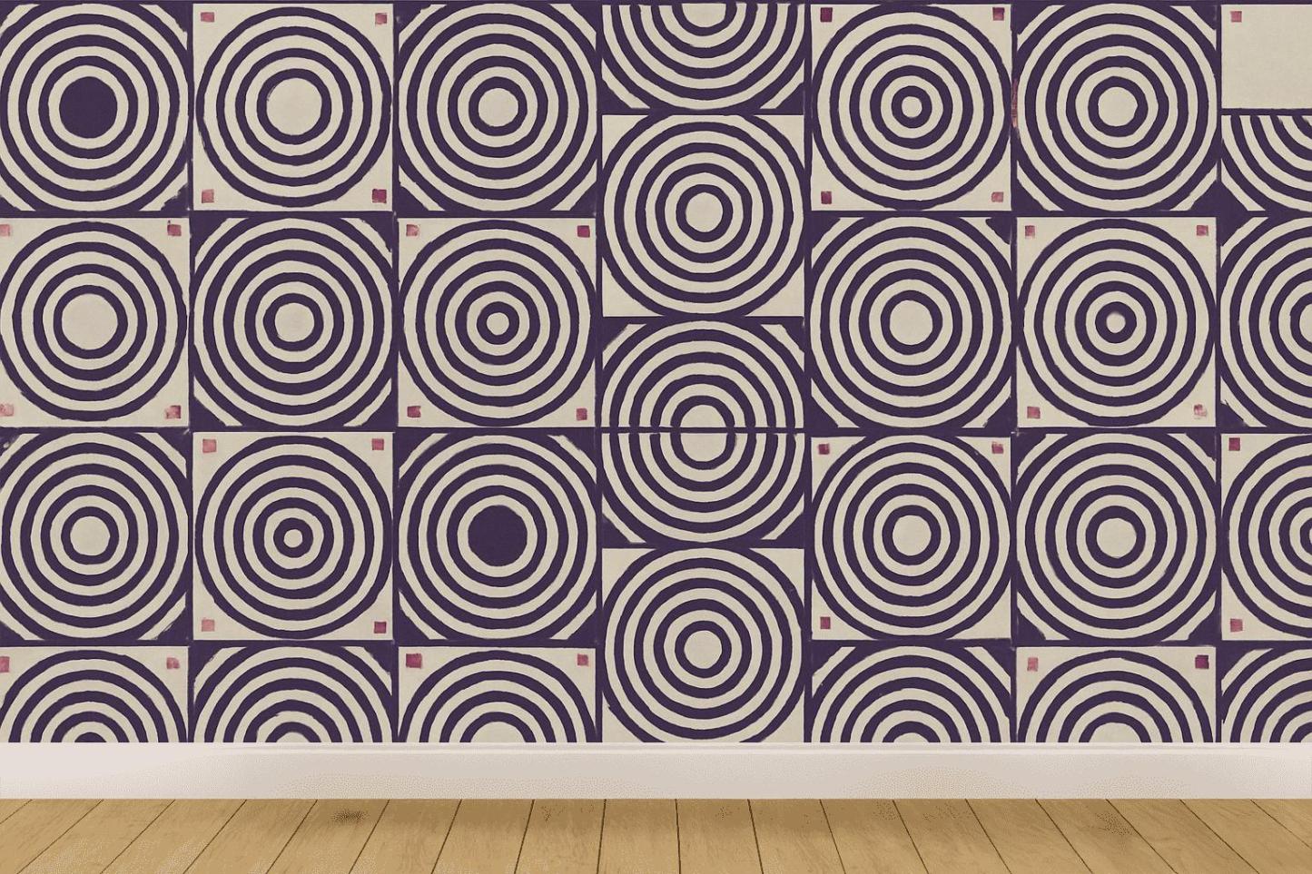 Concentric Ring Register Tiles wallpapers for interior design