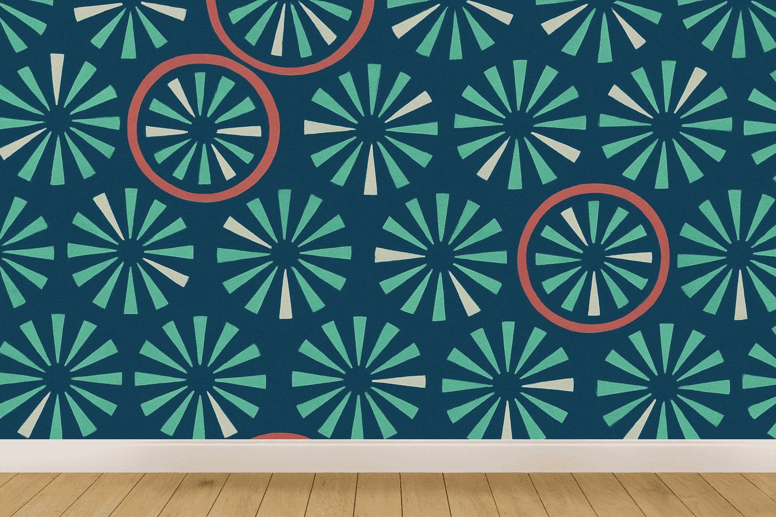 Radial Spoke Patchwork Array trendy peel wallpapers