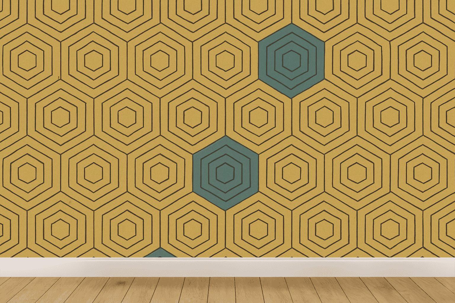 Hex Pulse Tessellation designer printed wallpapers