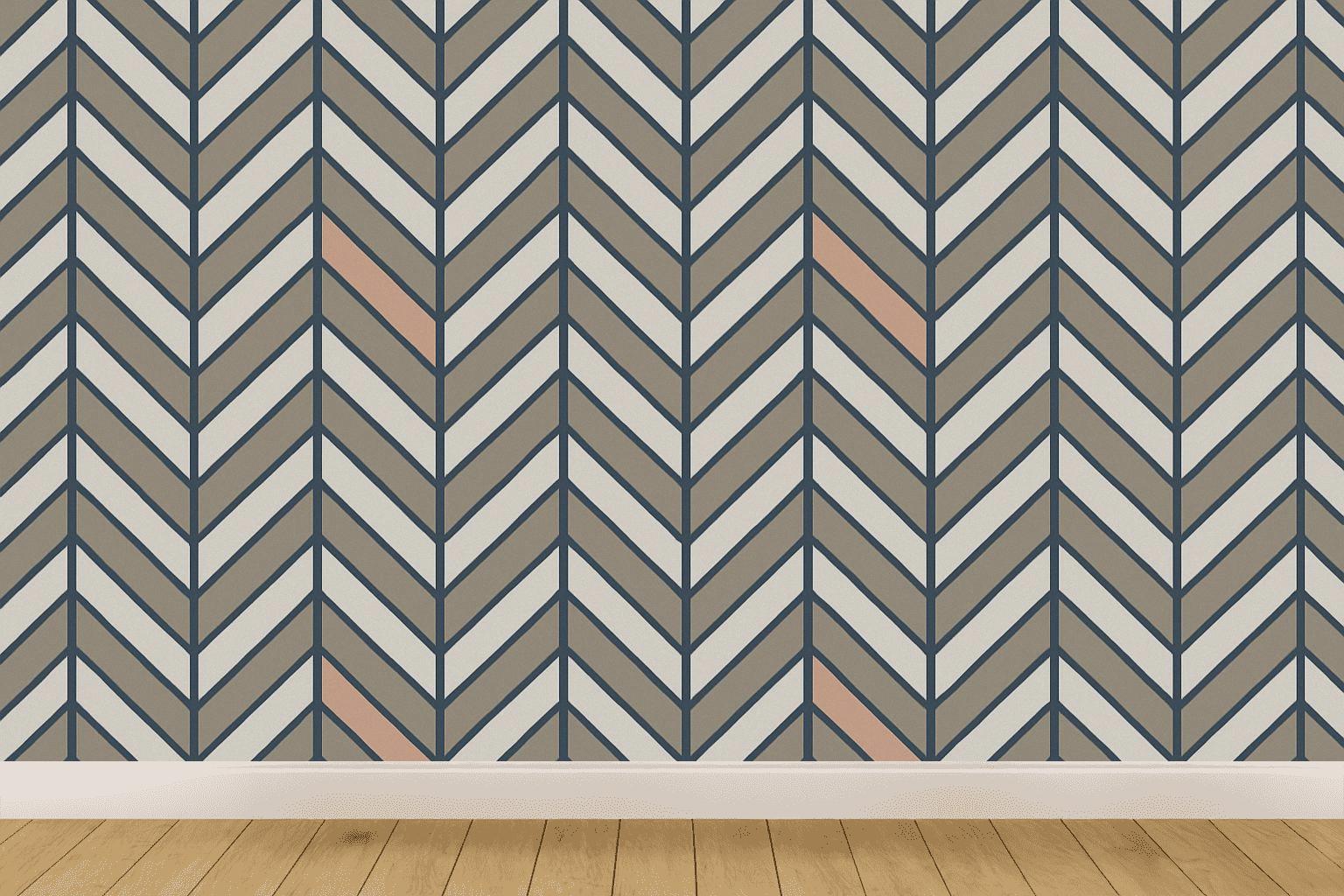 Diamond Panel Herring Flip trendy peel wallpapers