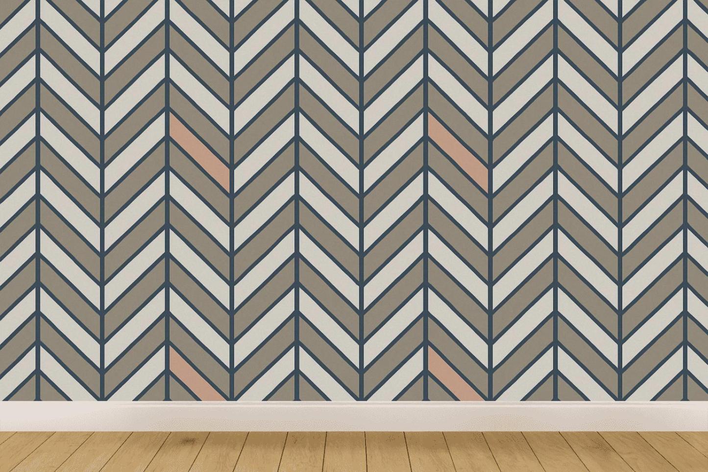 Diamond Panel Herring Flip trendy peel wallpapers