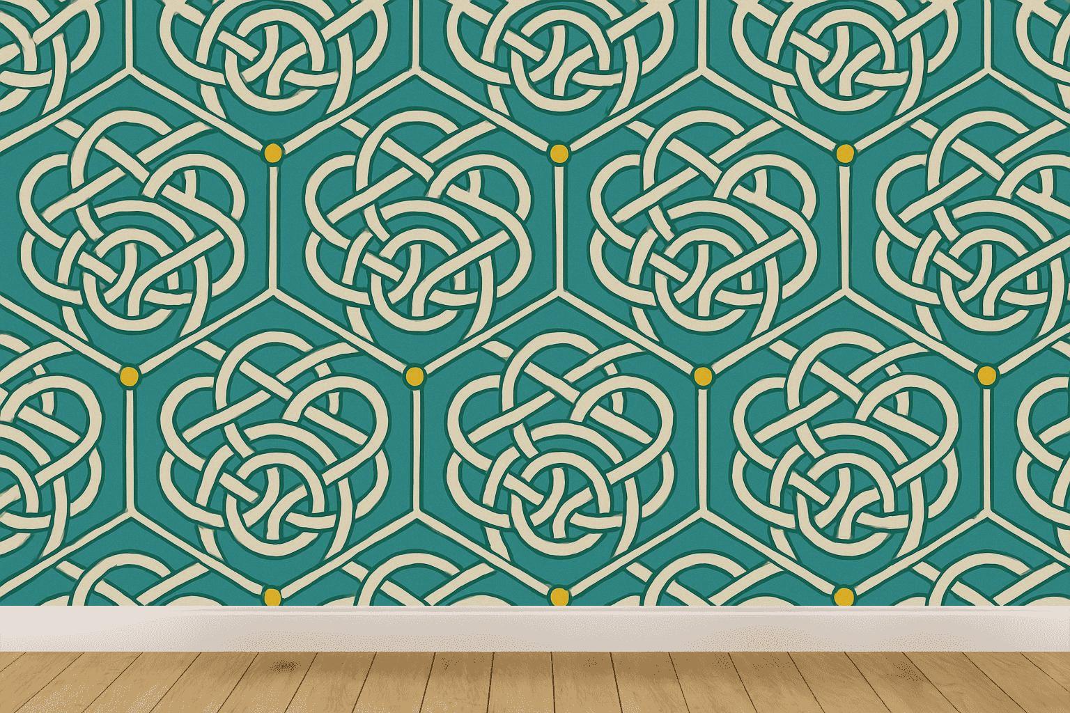 Hex Knot Circuit Weave premium wall decorations