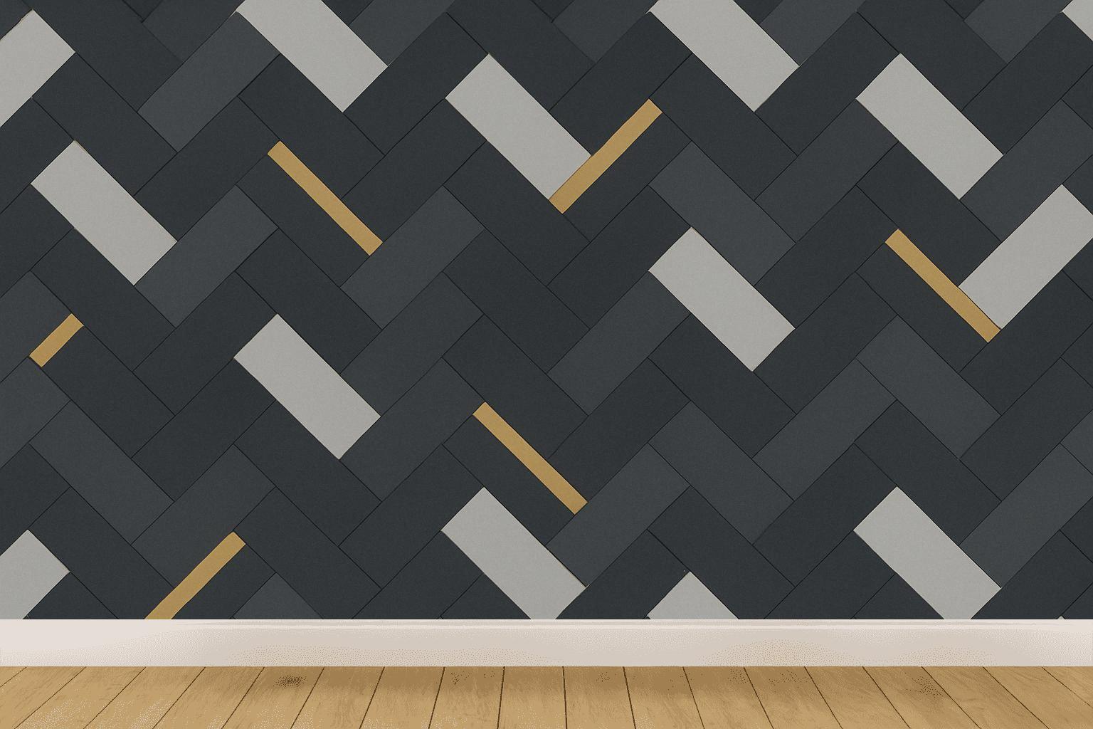 Stellar Step Herringbone wallpapers for interior design