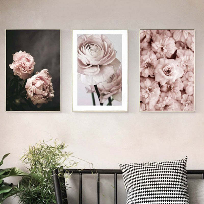 Modern Romantic Light Pink Peonies Flowers - Canvas Wall Art Painting-Original Wall Arts