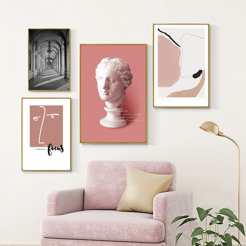 Nordic Abstract Line Character - Canvas Wall Art Painting