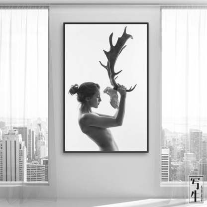 Antlers Women - Canvas Wall Art Paintings