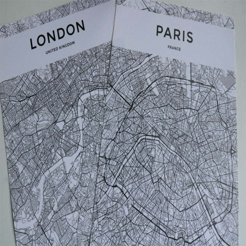 Modern City Maps Travel Contour - Canvas Wall Art Painting-Original Wall Arts