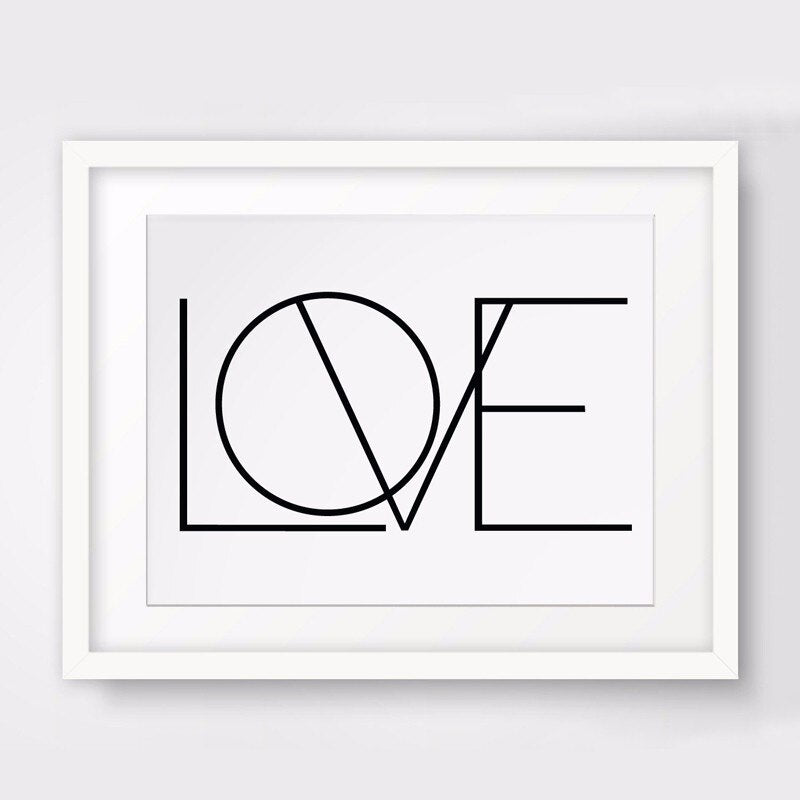 Love Canvas Painting Black And White Nursery - Canvas Wall Art Painting-Original Wall Arts