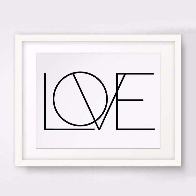 Love Canvas Painting Black And White Nursery - Canvas Wall Art Painting-Original Wall Arts