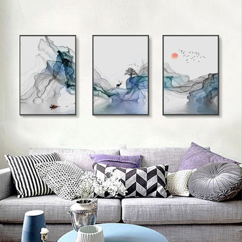 Abstract Sunrise - Canvas Wall Art Painting-Original Wall Arts