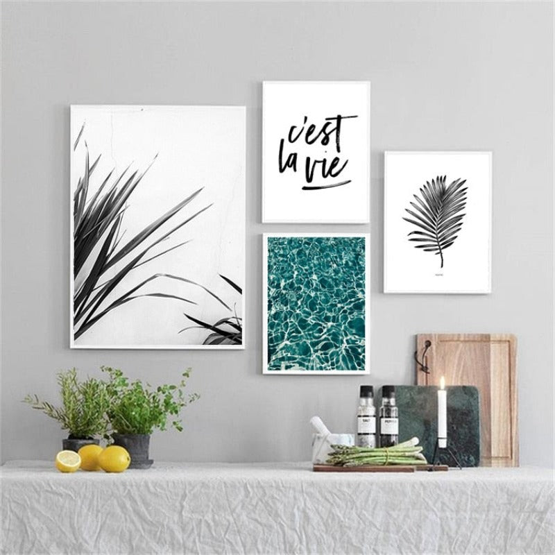 Nordic Scandinavia Palm Leaves Plants Dreams Quote-Original Wall Arts