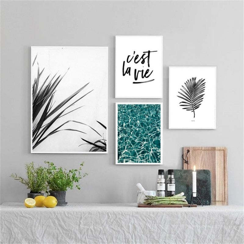 Nordic Scandinavia Palm Leaves Plants Dreams Quote-Original Wall Arts