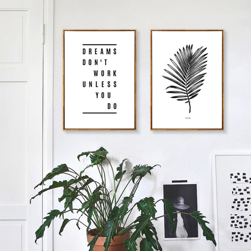 Nordic Scandinavia Palm Leaves Plants Dreams Quote-Original Wall Arts