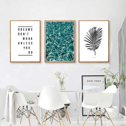 Nordic Scandinavia Palm Leaves Plants Dreams Quote-Original Wall Arts