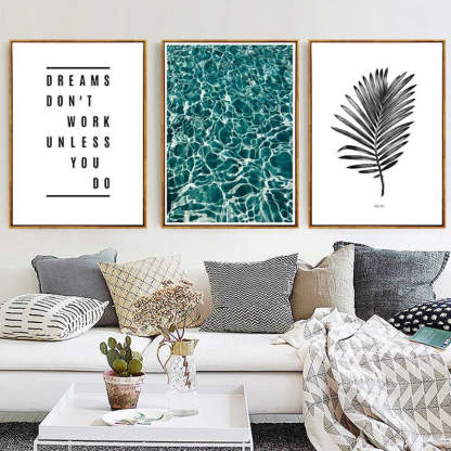 Nordic Scandinavia Palm Leaves Plants Dreams Quote-Original Wall Arts
