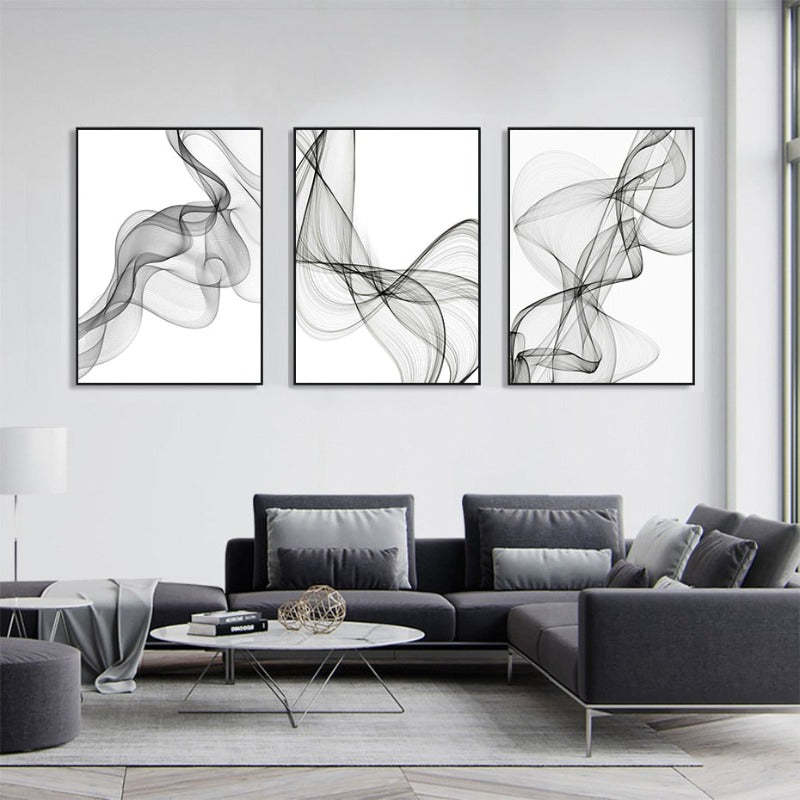 Abstract Wavy Lines Pattern - Canvas Wall Art Painting-Original Wall Arts