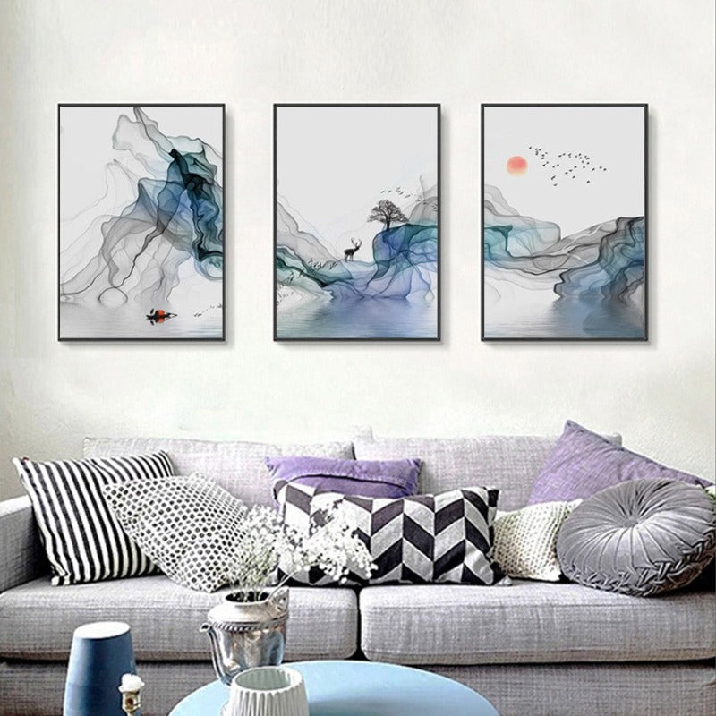 Abstract Sunrise - Canvas Wall Art Painting-Original Wall Arts