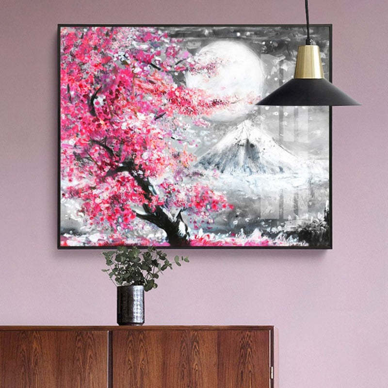 Mount Fuji Cherry Blossom Landscape Japan  - Canvas Wall Art Painting-Original Wall Arts